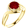 14kt Yellow Gold 1.5 ct Chatham Created Ruby Infinity Style Ring