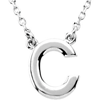 Sterling Silver Block Initial C 16in Necklace