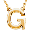 14k Yellow Gold Letter G Initial Necklace 16in