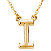 14k Yellow Gold Letter I Initial Necklace 16in