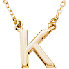 14k Yellow Gold Letter K Initial Necklace 16in