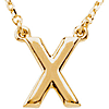 14k Yellow Gold Letter X Initial Necklace 16in