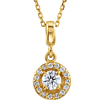 14kt Yellow Gold Halo-Styled 1/4 ct Diamond Necklace