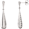 14kt White Gold 1 3/8in Teardrop Post Earrings