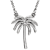 14k White Gold Palm Tree Necklace