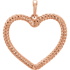 14kt Rose Gold 7/8in Rope Heart Pendant