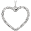 14kt White Gold 7/8in Rope Heart Pendant