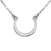 14k White Gold Small Crescent Necklace 18in