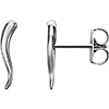 14kt White Gold Italian Horn Stud Earrings