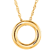 14kt Yellow Gold 1/2in Circle Charm Necklace