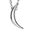 14k White Gold Moon Necklace Adjustable Cable Chain