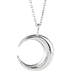 14kt White Gold Moon Necklace