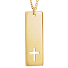 14k Yellow Gold Pierced Cross Bar Necklace