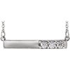 14k White Gold 1/5 ct Diamond Bar Necklace