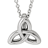 14k White Gold Celtic Trinity Knot Necklace 18in