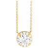 14k Yellow Gold 1 ct tw Lab-Grown Diamond French-Set Halo Necklace