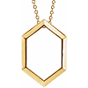 14k Yellow Gold Open Hexagon Necklace