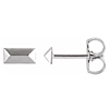 14k White Gold Tiny Bar Pyramid Earrings