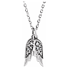 14k White Gold .04 ct tw Diamond Angel Wings Necklace