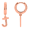 14k Rose Gold Mini Initial J Single Hoop Earring