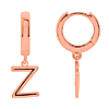 14k Rose Gold Mini Initial Z Single Hoop Earring