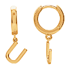 14k Yellow Gold Mini Initial U Single Hoop Earring