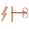 14k Rose Gold Tiny Lightning Bolt Earrings