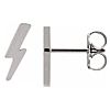 14k White Gold Tiny Lightning Bolt Earrings