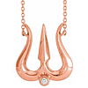 14k Rose Gold Shiva Trishula Diamond Necklace