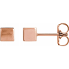 14k Rose Gold Cube Earrings