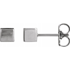 14k White Gold Cube Earrings