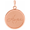 14k Rose Gold Hope Disc Pendant