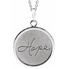 14k White Gold Hope Disc Necklace