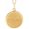 14k Yellow Gold Hope Disc Necklace