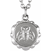 14k White Gold Bee Medallion Necklace