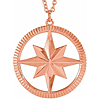 14k Rose Gold Cut-out Compass Necklace