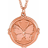 14k Rose Gold Butterfly Medallion Necklace