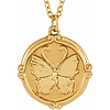 14k Yellow Gold Butterfly Medallion Necklace