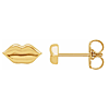 14k Yellow Gold Lip Earrings