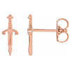 14k Rose Gold Dagger Earrings