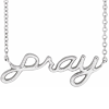 14k White Gold Pray Necklace