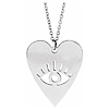 14k White Gold Evil Eye Heart Necklace