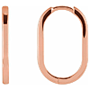 14k Rose Gold Elongated Oval Huggie Earrings 3/4in