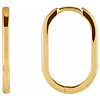 14k Yellow Gold Elongated Oval Huggie Earrings 3/4in