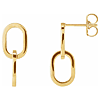 14k Yellow Gold Interlocking Oval Earrings