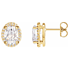 14k Yellow Gold 0.5 ct Oval Diamond Halo Earrings