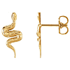 14k Yellow Gold Snake Earrings