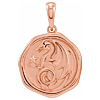 14k Rose Gold Small Dragon Medal Pendant