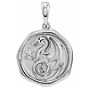 14k White Gold Small Dragon Medal Pendant