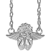 14k White Gold Cherub Angel Necklace